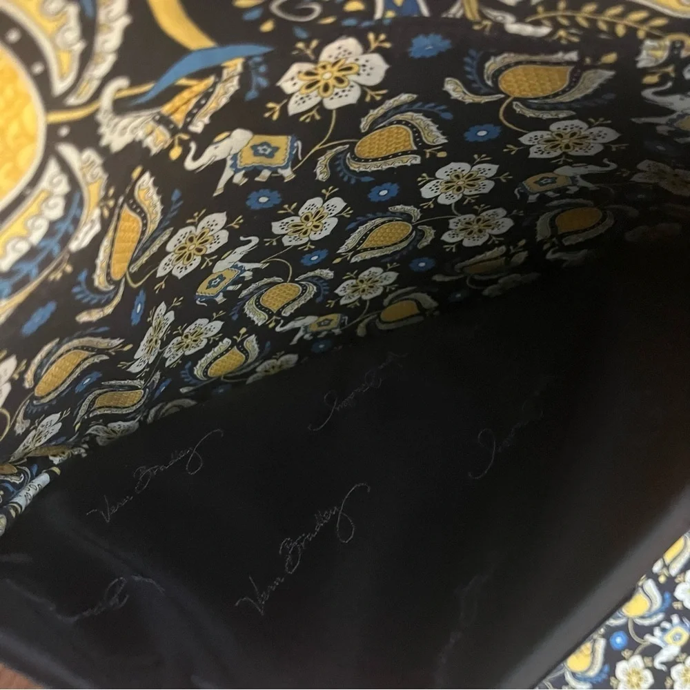 Vera bradley ellie blue yellow black laptop bag handles padded retired